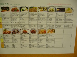 食事献立表